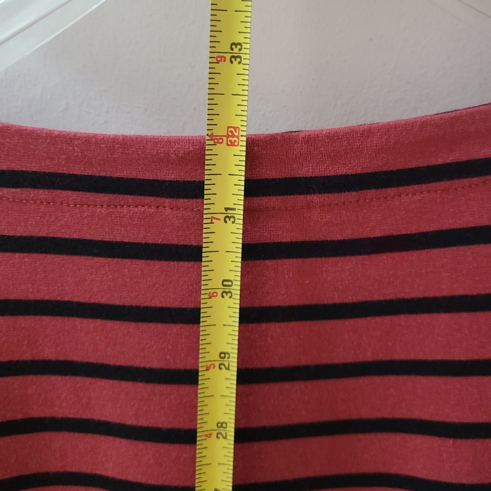TOMMY BAHAMA Sombra Stripe Drawcord Waist Veranda Dress Red & Black XS-S - Picture 13 of 14